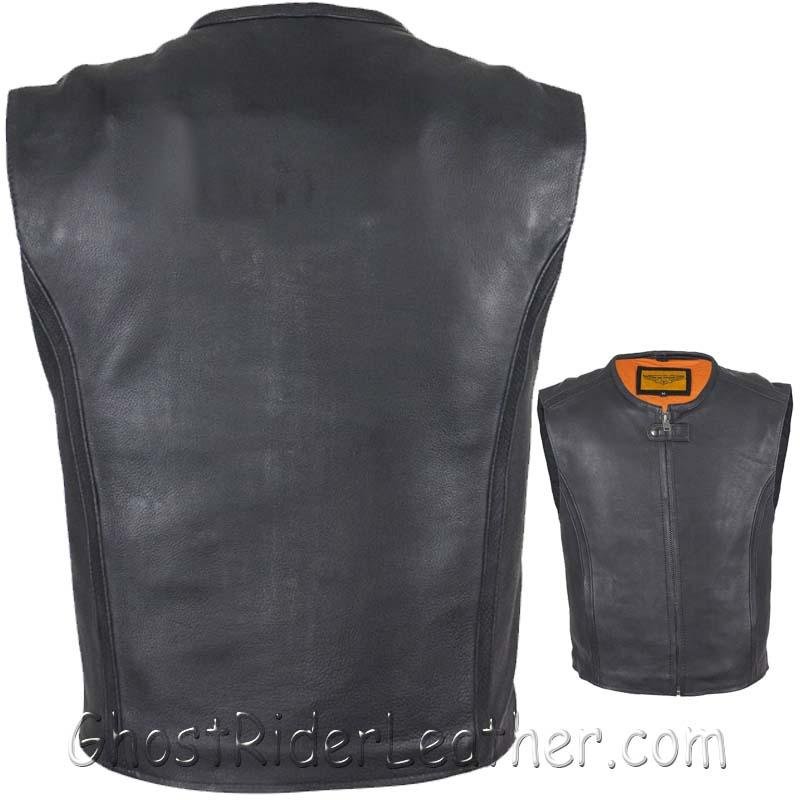 Leather Motorcycle Vest - Men's - Club - Speedster - MV8012-11-DL Leather Motorcycle Vest - Men's - Club - Speedster - MV8012-11-DL