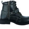 Leather Motorcycle Boots - Women's - Black - Side Zippers - DS9766-DS