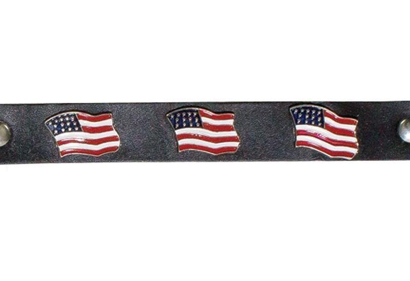 Pair of Biker Boot Chains - American Flag - Motorcycle - BC6-DL