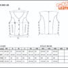 Leather Vest - Women's - USA Flag Liner - Side Laces - 6890.USA-UN Size Chart