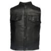 Leather Motorcycle Vest - Kid's - Black Leather - KD320-DL