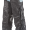 Mens Ladies Unisex Leather Chaps with Braid and Fringe - SKU C337-04-DL