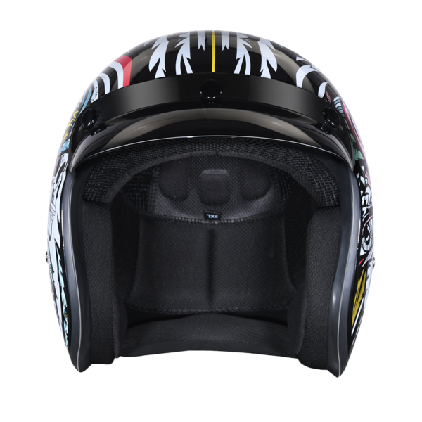 DOT Motorcycle Helmet - Tribal Design - Open Face - Cruiser - DC6-T-DH