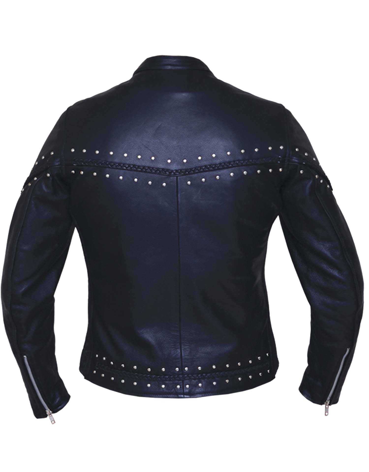 UNIK Ladies Premium Leather Jacket With Studs and Braid Design - SKU 6810-00-UN