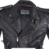 Leather Motorcycle Police Style Jacket with Side Laces and Vents - Up To Size 72 - SKU MJ201-SS-DL