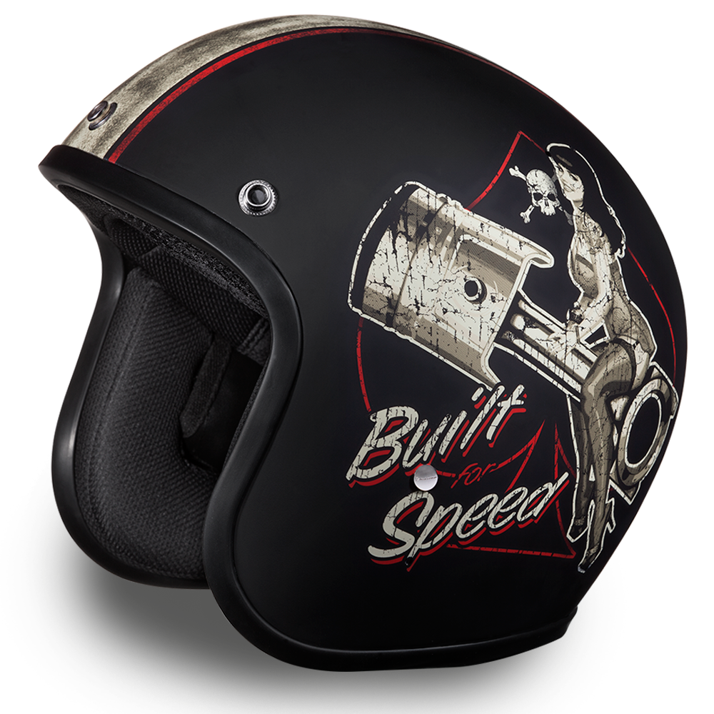 DOT Motorcycle Helmet - Built For Speed - Open Face - DC6-BFS-DH