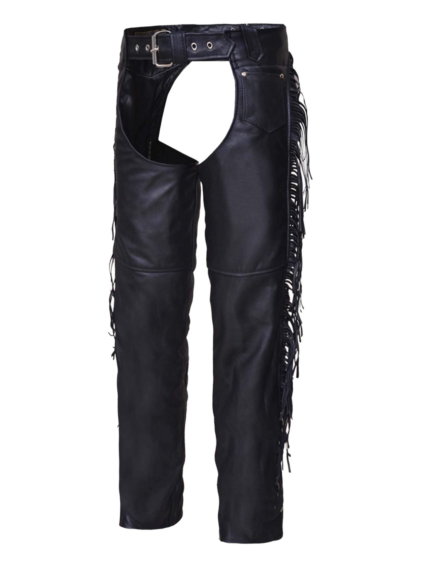 Leather Motorcycle Chaps - Women's - Booty Fringe - 733-00-UN