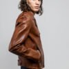 Men's Leather Motorcycle Jacket - Red Ford - Sid - WBM2803-FM