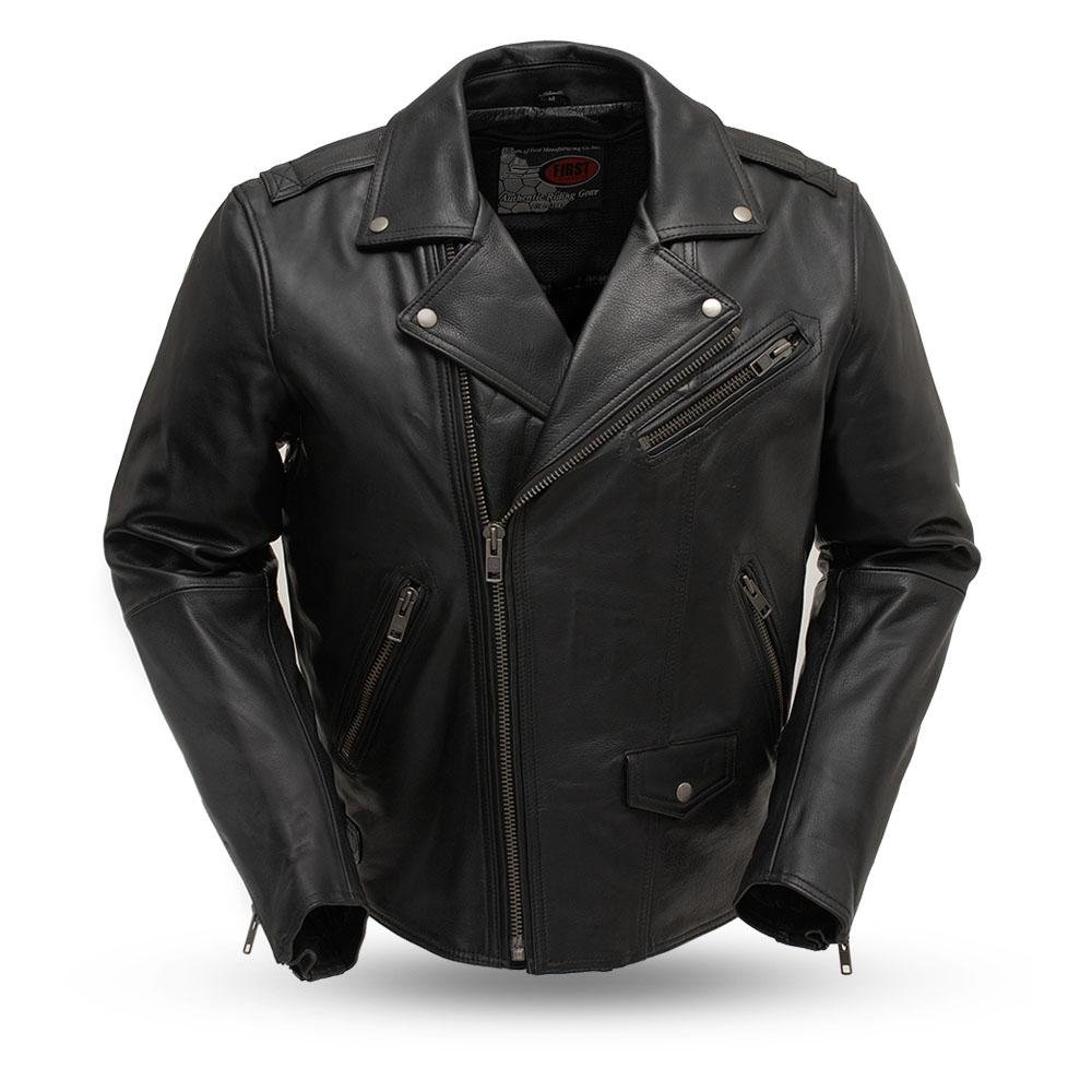 Enforcer - Men's Naked Leather Motorcycle Jacket - SKU FIM297CLMZ-FM