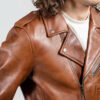 Men's Leather Motorcycle Jacket - Red Ford - Sid - WBM2803-FM