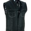 Leather Vest - Men's - Motorcycle Club - Black Paisley Lining - Up To 8XL - DS164-DS