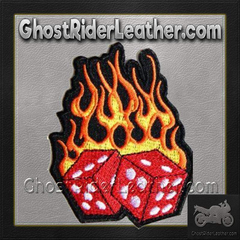 Flaming Dice Vest Patch - SKU GRL-PPA1212-HI