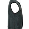 Leather Motorcycle Vest - Men's - USA Flag Liner - Gun Pockets - Up To 8XL - DS155-DS