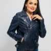 Leather Motorcycle Jacket - Women's - Choice of 5 Colors - Rebel - WBL1390-WB