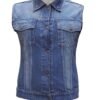Women's Blue Denim Vest with Rub Off Front and Back - AL2991-AL