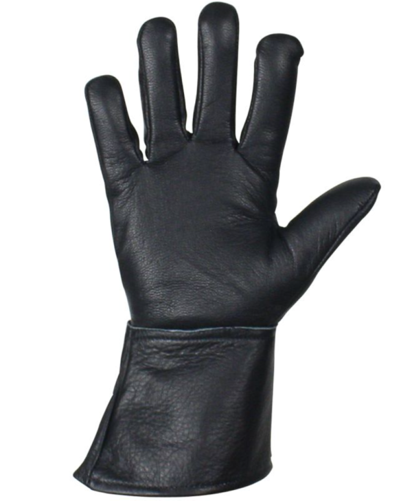 Leather Motorcycle Gloves - Men's - Deer Skin - Gauntlet - Biker - GLD118-22-DL