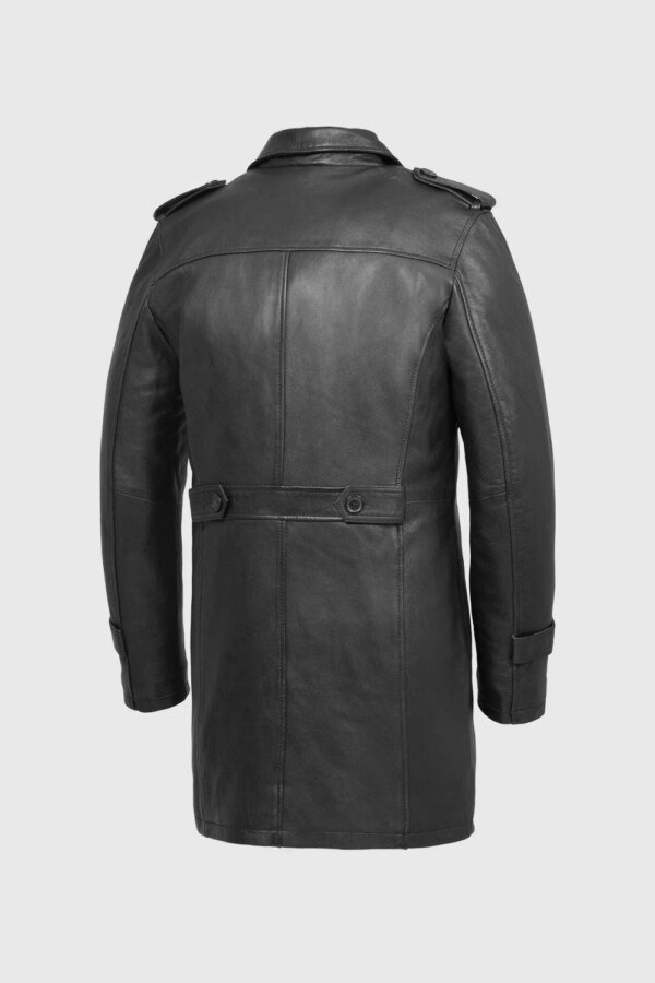 Leather Coat - Men's - Black - Fashion Leather Jacket - Parker - WBM6006-FM