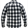 Flannel Motorcycle Shirt - Men's - Up To Size 5XL - White Black Plaid - TW205-14-UN