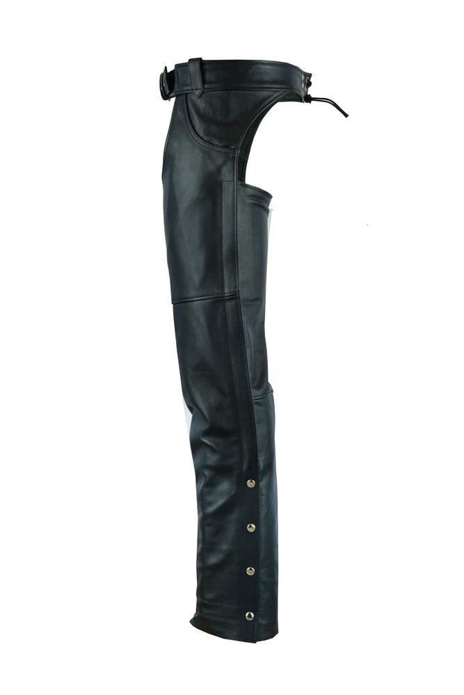 Leather Chaps - Men's - Motorcycle - Unisex - 2 Jean Style Pockets - Up To 5XL - DS-402-DS