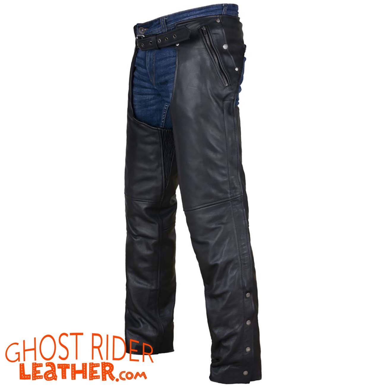 Leather Chaps - Men's or Women's - Removable Liner - Split Leather - C4334-04-DL