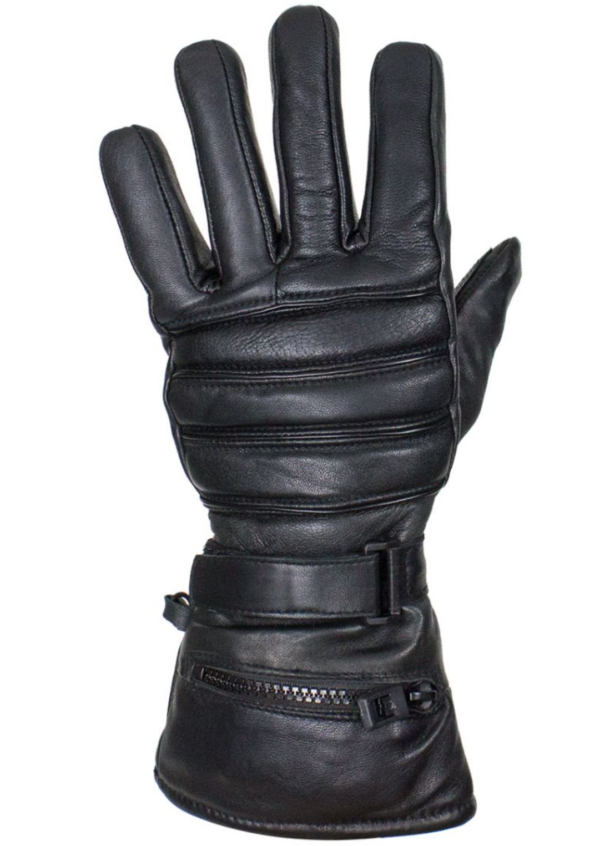 Leather Gloves - Men's - Cold Weather Riding - Gauntlet Gloves - Premium - GL2066-11N-DL