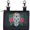 Leather Clip on Bag - Sugar Skull Design -  Belt Bag - 5739-00-UN