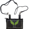 Leather Belt Bag - Lime Green - Wings Design - Handbag - BAG35-EBL8-LIME-DL