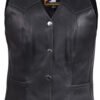 Leather Vest - Women's - Pleated Front and Back - LV8502-DL