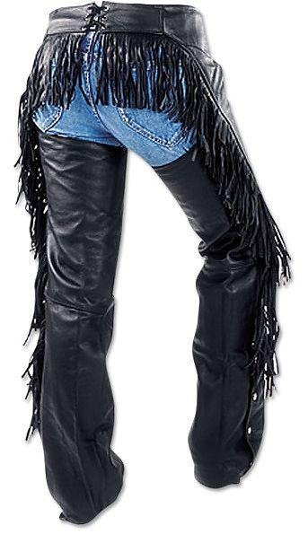 Leather Chaps - Women's - Booty Fringe - Motorcycle - AL2407-AL