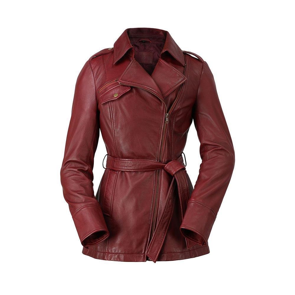 Traci - Women's Leather Trench Coat Jacket - Choice Of Colors - WBL1087-FM