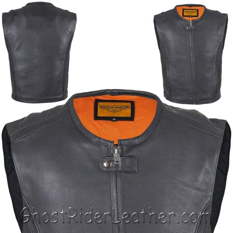 Leather Motorcycle Vest - Men's - Club - Speedster - MV8012-11-DL Leather Motorcycle Vest - Men's - Club - Speedster - MV8012-11-DL