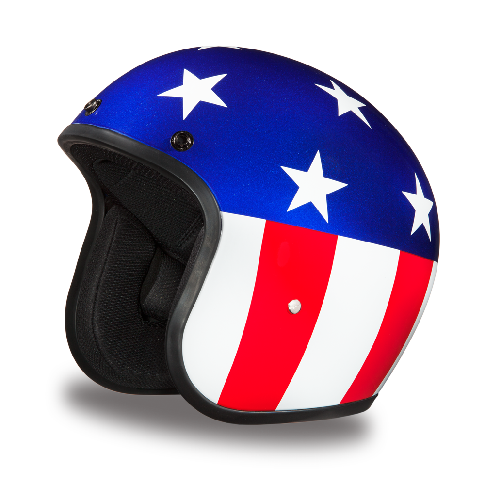 DOT Motorcycle Helmet - Captain America - Open Face - Daytona - DC6-CA-DH