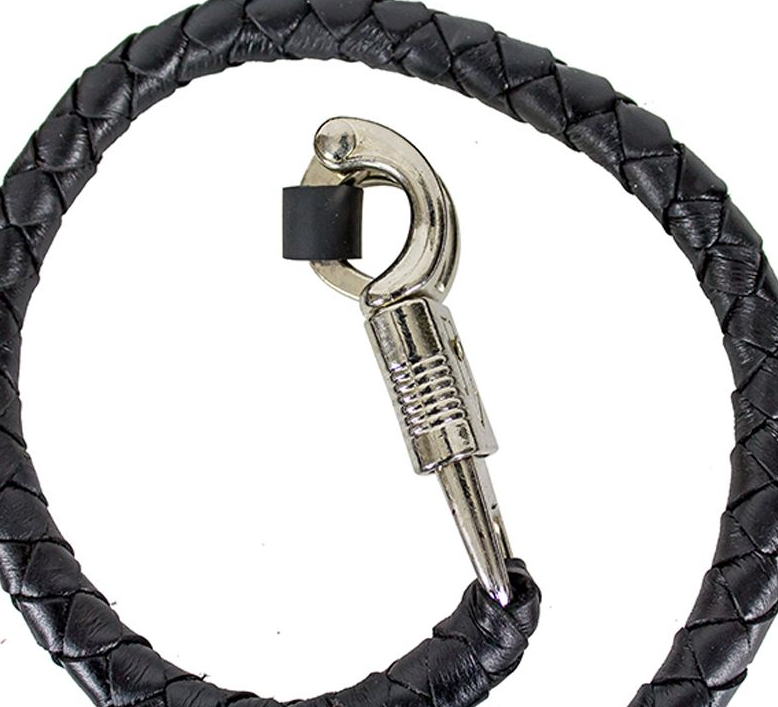 Get Back Whip - Black Leather - 42 Inches Long - Motorcycle Accessories - GBW1-11-DL