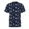 Sun Moon Stars - White On Midnight Blue - Unisex Cut & Sew Tee (AOP)