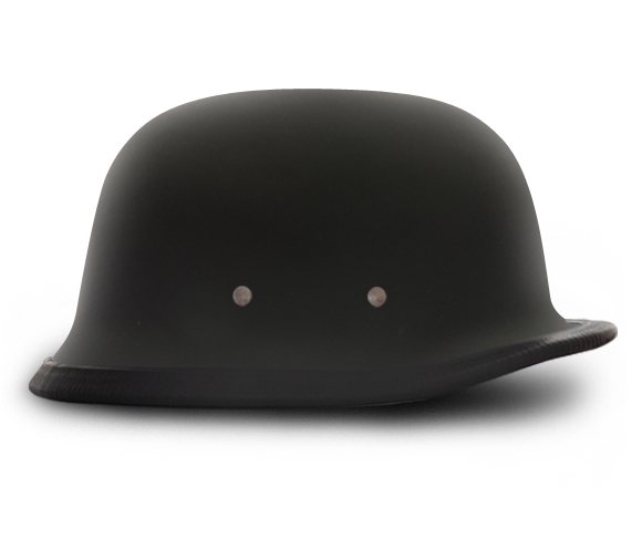 Novelty Motorcycle Helmet - Dull Flat Black - German - 1004B-DH