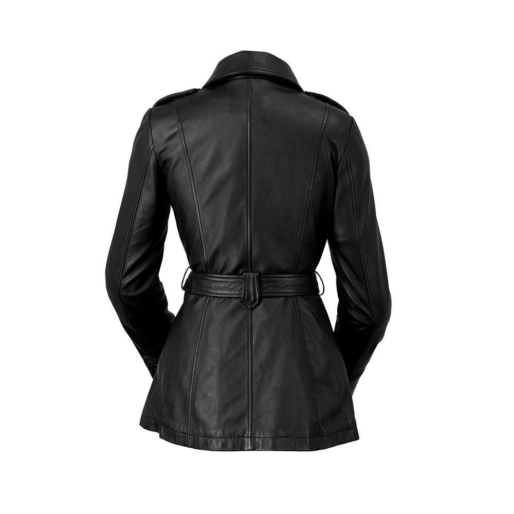 Traci - Women's Leather Trench Coat Jacket - Choice Of Colors - WBL1087-FM