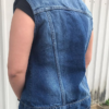 Women's Blue Denim Vest with Rub Off Front and Back - AL2991-AL