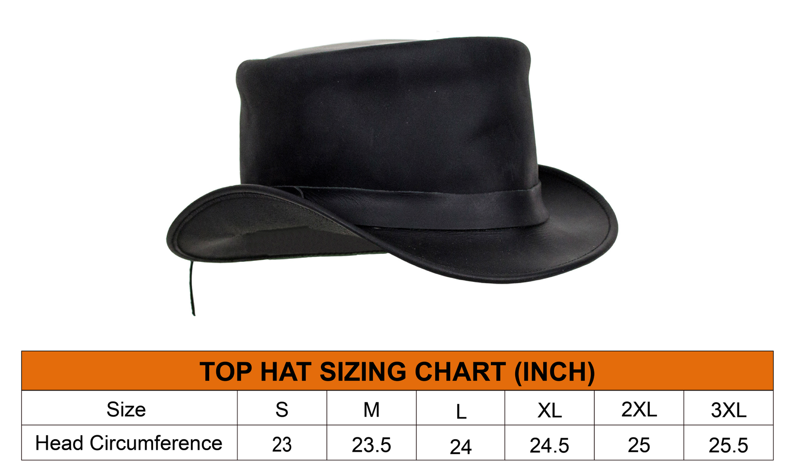 Deadman Top Hat - Men's - Black Leather - HAT1-11-DL