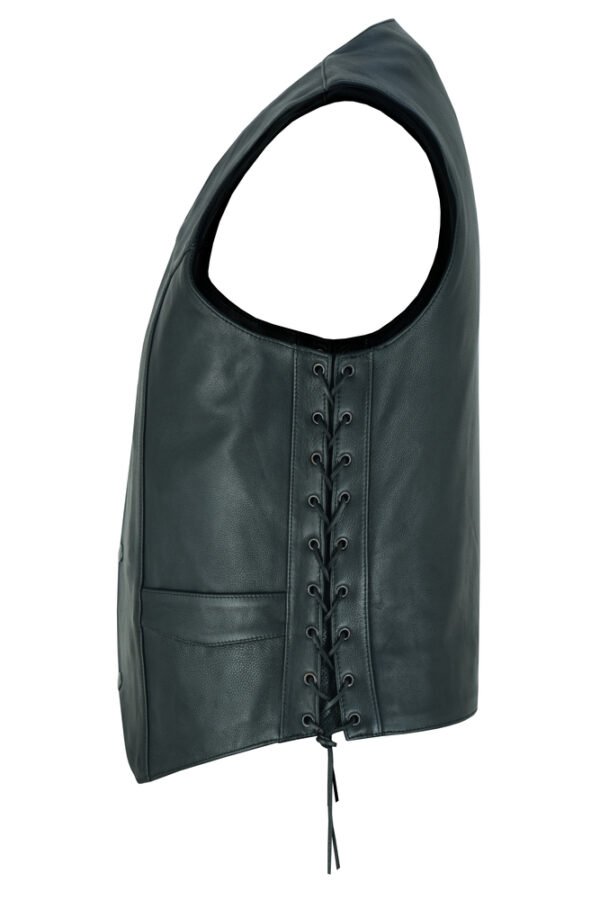 Leather Motorcycle Vest - Men's - Gun Pockets - Up To 8XL - DS122-DS