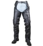 Leather Chaps - Men or Women - Plain - Motorcycle - Biker - C2325-04-DL