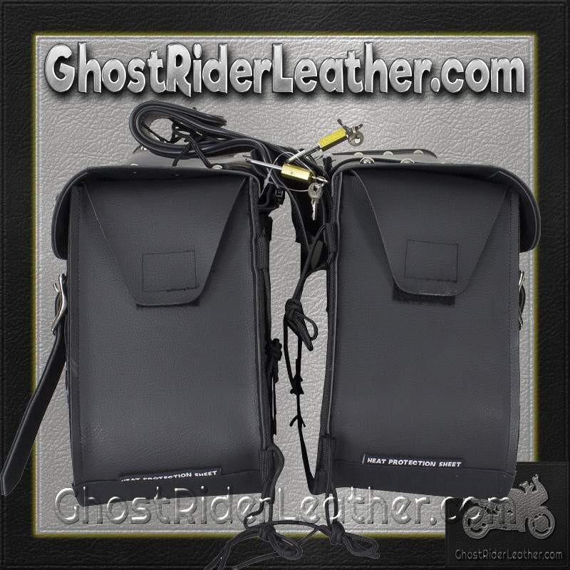 Saddlebags - PVC - Studs - Gun Pockets - Zip Off - SD4090-PV-DL