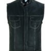 Leather Vest - Men's - Motorcycle Club - Black Paisley Lining - Up To 8XL - DS164-DS