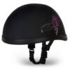 Novelty Motorcycle Helmet - Tribal Purple Rose - Eagle Shorty - 6002SPR-DH