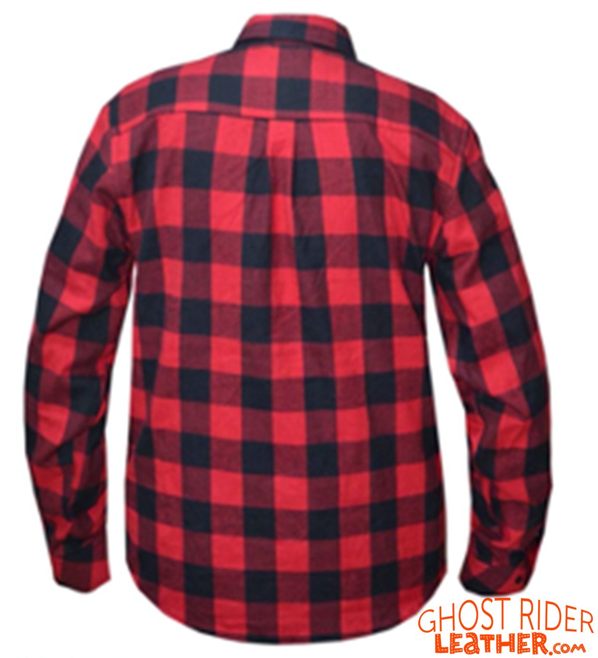 Flannel Motorcycle Shirt - Men's - Red and Black - Armor - Up To Size 8XL - TW136-07-UN