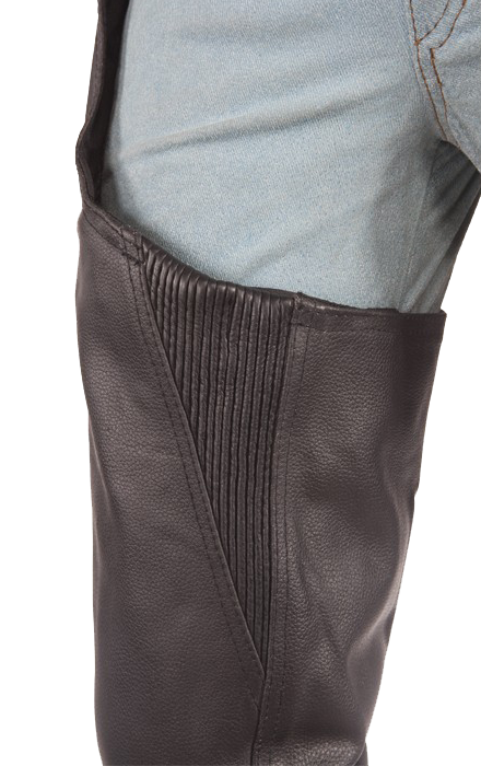 Braided Leather Chaps With Thigh Stretch for Men or Women - C336-04-DL