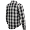 Flannel Motorcycle Shirt - Men's - Armor - Up To Size 5XL - White Black Plaid - SHR13-CC-DL