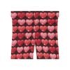 Doodle Hearts - Pink Red on Black - Women's Biker Shorts
