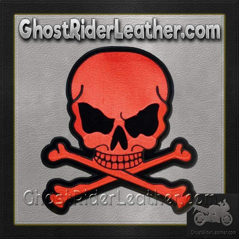 Vest Patch - Red Monster Skull Crossbones - MK3-DL