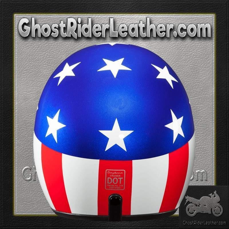 DOT Motorcycle Helmet - Captain America - Open Face - Daytona - DC6-CA-DH