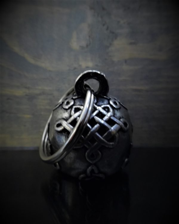Celtic Skull Diamond - Pewter - Motorcycle Gremlin Bell - Made In USA - SKU BB72-DS
